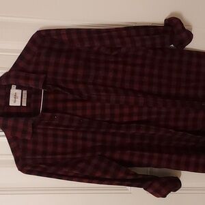 Goodfellow & Co.  Burgundy and Black Plaid Mens Flannel Shirt